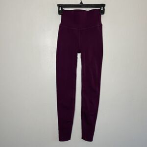 FABLETICS Leggings Womens XS Solid Burgundy SculptKnit High Rise Compression